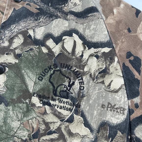 Vintage 80s 90s men's camo camouflage Westark hunting snap button bomber jacket - Picture 2 of 7